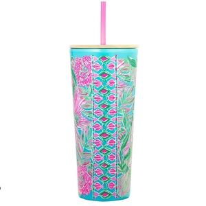 NWT Lilly Pulitzer Insulated Tumbler with Lid and Straw, 24 Oz Travel Cup